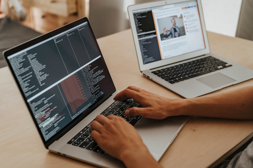 custom website development in progress