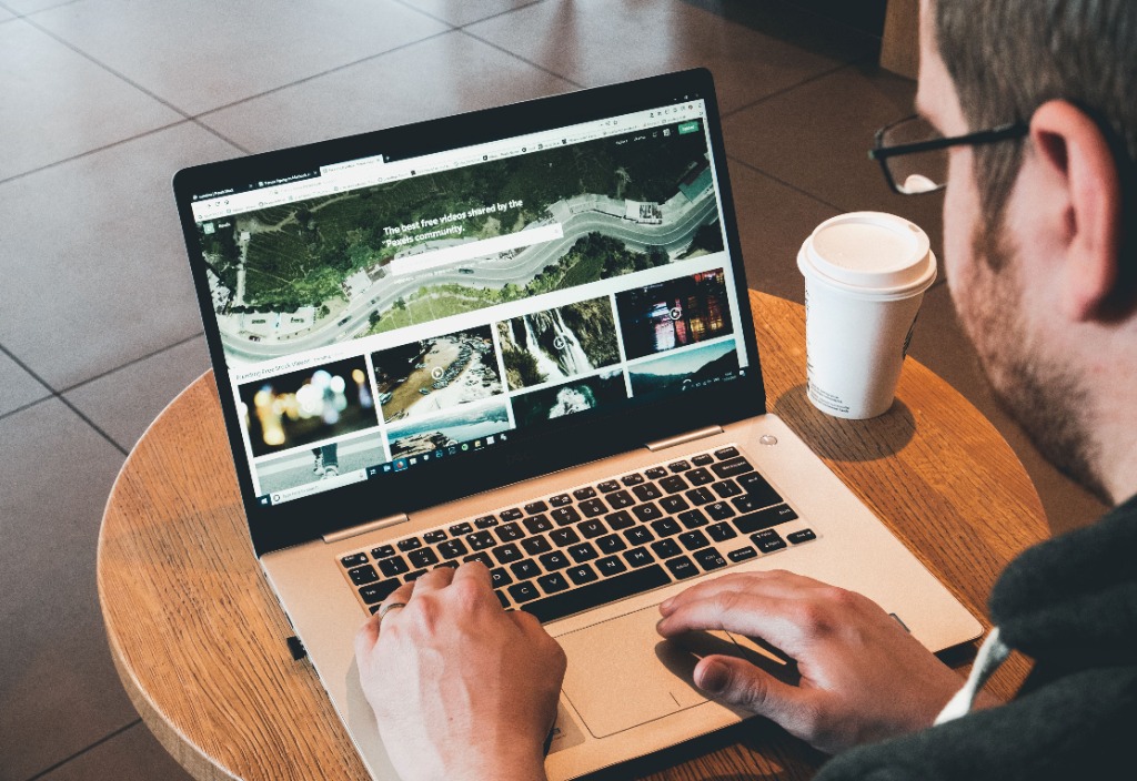 a person browsing personalized website